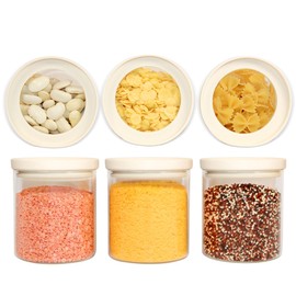 Urban Green Glass Food Storage Jar with Glass Lid, Food Canister Set with Airtight Lids, Pantry Storage Jar for Kitchen Organization. Food Storage Containers in Pack of 6, 16oz.