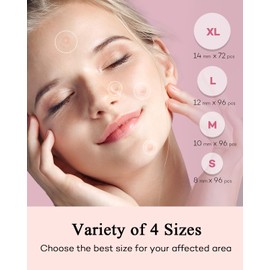 TKTK Hydrocolloid Acne Patches, Pimple Patches for Face with Tea Tree & Calendula Oil - 4 Sizes Clear Cover Stickers, Invisible for Day & Night Use (360 Count)