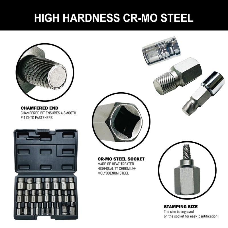 Greywolf 26 pcs Screw Extractor Set with 3/8 Inch Drive,