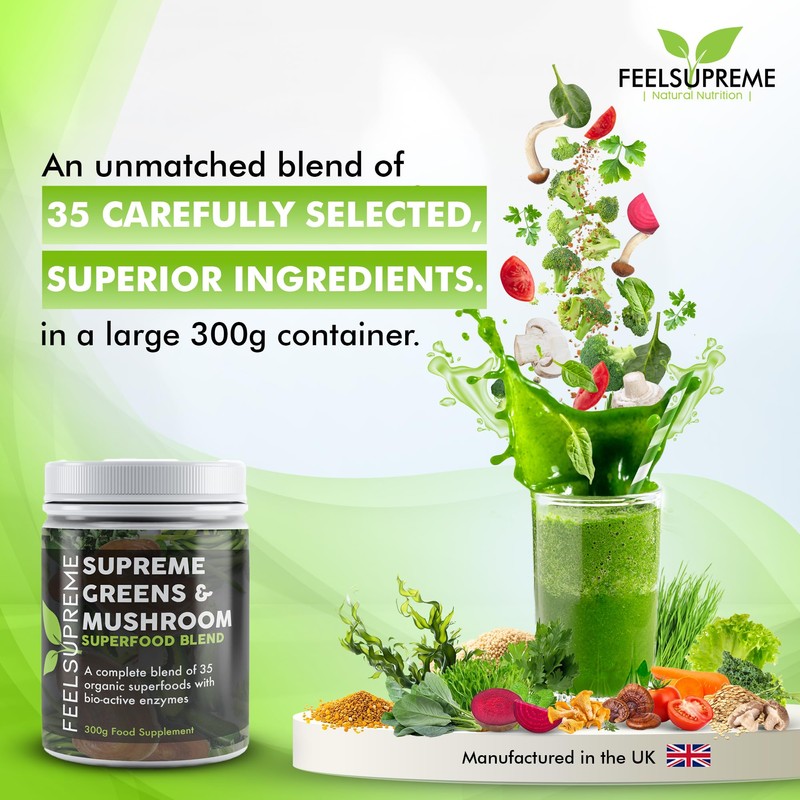 Feel Supreme Feel Supreme - Super Greens Powder with Mushroom