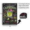 schilderkreis24 Tin Sign Cocktail Recipe "Caipirinha" Decorative Bar Kitchen Pub