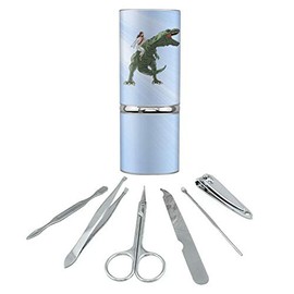 Jesus Riding a T-Rex Stainless Steel Manicure Pedicure Grooming Beauty Care Travel Kit