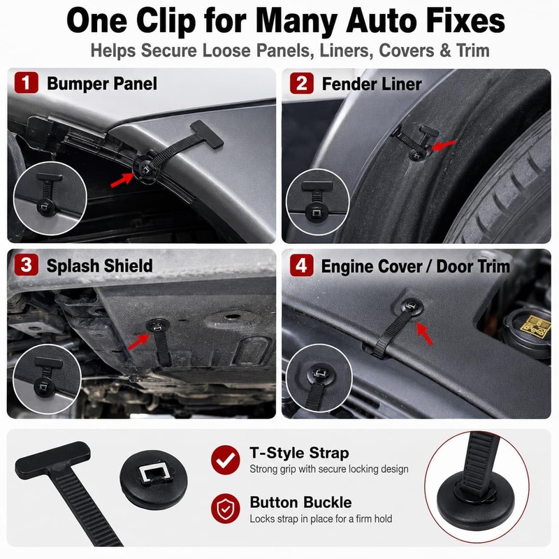 200Pcs Universal Cable Tie Buckle Fixion Tools Zipper Clips for