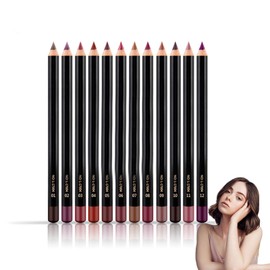 Lápiz Delineador de Labios, Delineador Labios lapiz, Delineador para Labios, Lip Liner Resistente Al Agua Juego de 12 Piezas Dibuja Líneas Coloridas Suave y Duradero Mejora los Labios 14,2 Cm 58g