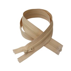 YaHoGa - 2 cremalleras separadoras de 14 pulgadas para coser abrigos, chamarra con cierre, cremalleras de plástico moldeado beige a granel (14 pulgadas, beige)