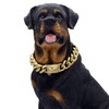 18K Gold Dog Chain Collar Walking Metal Chain Collar with
