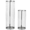 2PCS BBQ Net Tube Stainless Steel Barbecue Grill Basket Rolling