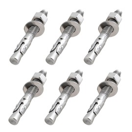 LIONMAX Stainless Steel Concrete Anchor Bolts 3/8" x 3 Inch, 6-Pack Wedge Anchors for Concrete Cement Wall Base Bracket, Rust and Corrosion Resistant