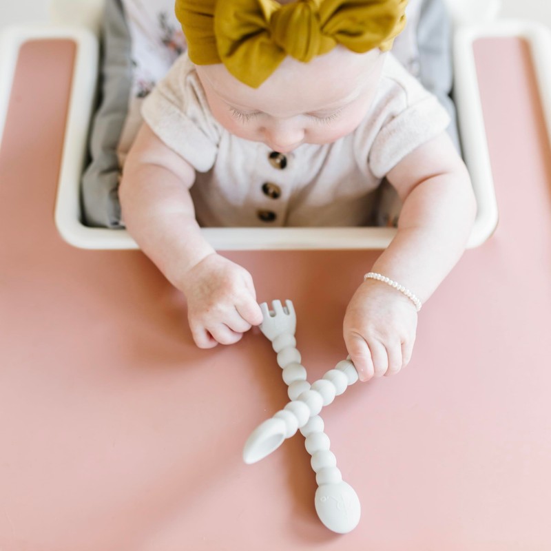 Ryan & Rose Cutie Tensils Baby Spoon and Fork (Rocket,