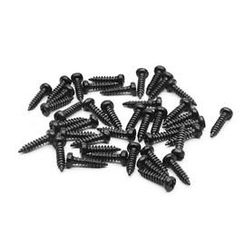 SAPHUE 50pcs Acoustic Electric Guitar Tuning Pegs Screws,Bass Guitar Machine Heads Mounting Screws for Electric/Acoustic Guitar Bass (Black, 2 * 11mm)