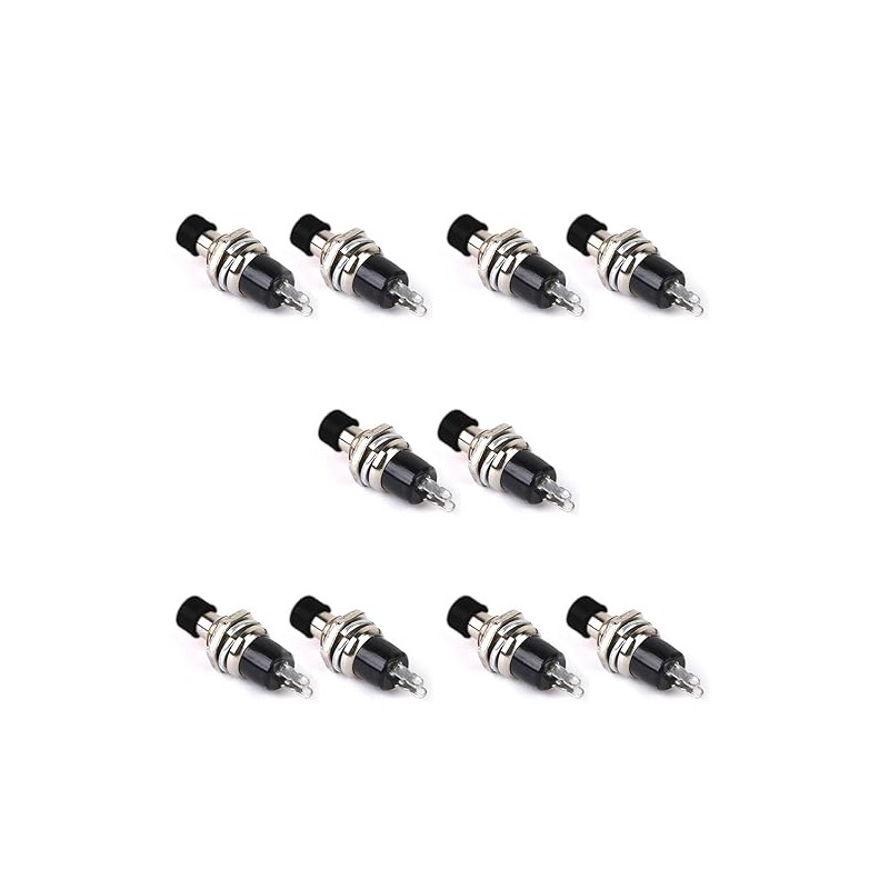 MakerMind 10x Black Mini Push Button Push Button DIY Compatible