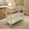 Lovtimber Mobile Kitchen Cart, Kitchen Island on Wheels, with 2