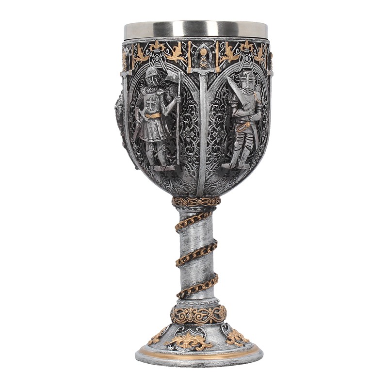 Nemesis Now Medieval Knight Goblet 17.5cm Silver, Resin w/Stainless Steel