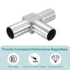 sourcing map 1-1/4" Tee Hose Barb Pipe Fitting, 304 Stainless