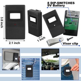 Kingdder 4 Pcs Garage Door Remote Compatible with Linear Delta 3 DT DTA DTD DTC DNT00002A 8 Dip Switch 310 MHZ Gate Opener Remote with Keychain
