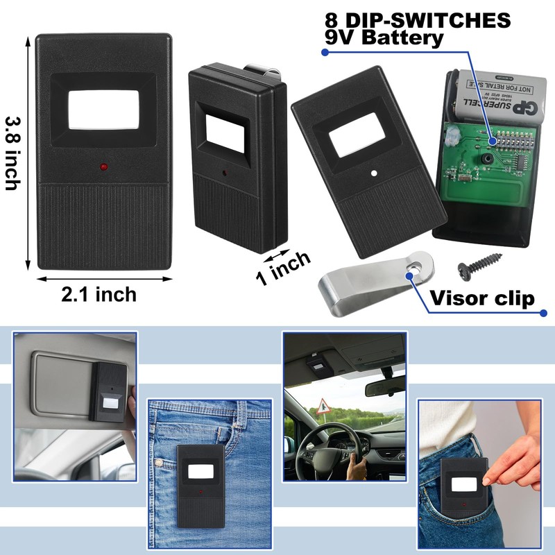 Kingdder 4 Pcs Garage Door Remote Compatible with Linear Delta