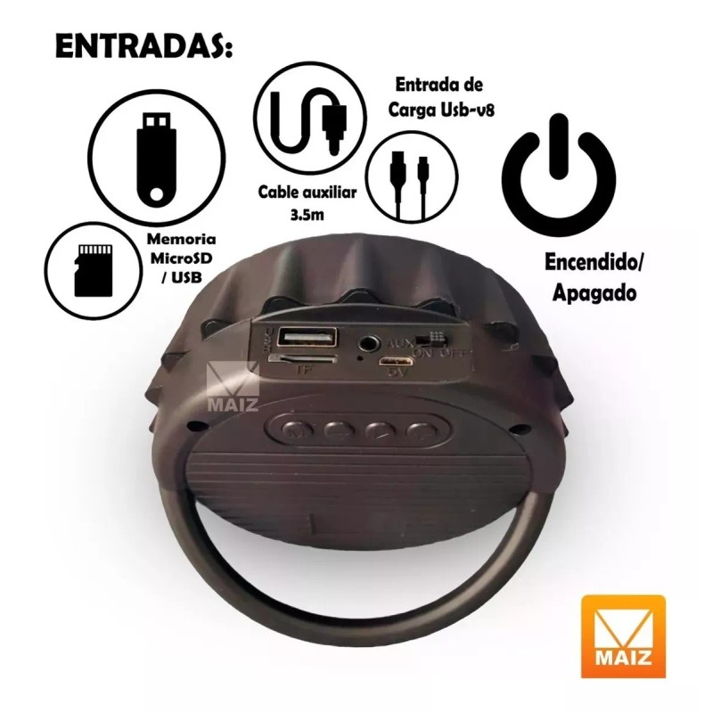 Maíz 4x3 Mini Bocina Bluetooth Recarga Usb Inalambrica Portatil