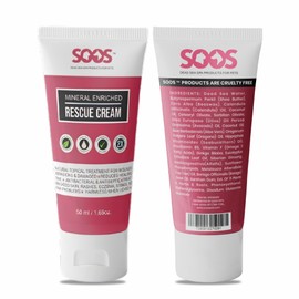 Soos Pets Pet Rescue Cream for Dogs and Cats | Natural Dead Sea Mineral Enriched | Fast Absorbing Reduce Pain | Topical Treatment of Injuries Cuts Sores Wounds Scratches Damaged Skin - 50ml