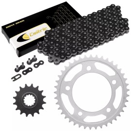 Caltric Black Drive Chain And Sprocket Kit for Honda VTR1000F Super Hawk 1000 1998-2005