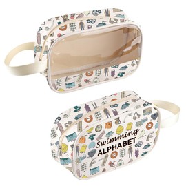 Swimmer Gift Swimming Lover Gift Swimming Alphabet Clear Cosmetic Bag for S-wimming Coach Swim Team (SwimmingBagCA)