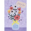 Designer Greetings Sparkling White 3D Die Cut Flowers, Red and