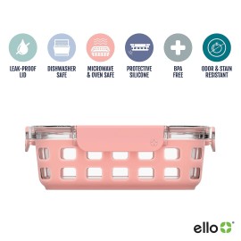Ello Duraglass 3.4 Cup Meal Prep Sets 10Pc 5 Pack Set- Glass Food Storage Con...