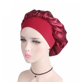 Sleeping Bonnet Hair Wrap Silk Satin Cap Women Elastic Night Soft Hat, Hair Wrap with Elastic Stay on Head for Frizzy Curly Hair Protection Cap , Soft Comfortable for Women 's Hair Beauty, Hair Care, Chemo (Blue)