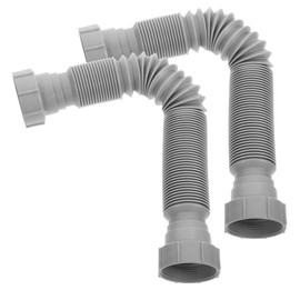 TEHAUX 2pcs Sink Drain Toilet Connector Hose Flexible Drain Hose Shampoo Bowl Hose Kitchen Drain Expandable Hose Kitchen Disposal Drain Double Teeth Plastic Drainage