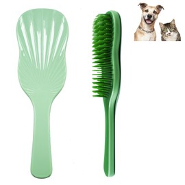 MAEELOU Soft Bristle Puppy Brush for Small Dogs - Gentle Grooming Brush for Shih Tzu, Yorkie, Maltese & Maltipoo. Effective Dog Hair Remover & Pet Hair Removal Brush for Tangles & Shedding (Green)