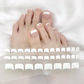 MAEXUS Pack of 34 Nail Stickers for Feet, UV Nail Foil Feet, Nail Foil for Toenails, Make Your Own Nails, Long-Lasting, Easy to Use, Nails Starter Set Nail Foils (White)