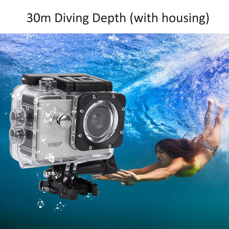 1080P HD 2inch LCD Screen Sports 30m Waterproof Action Camera