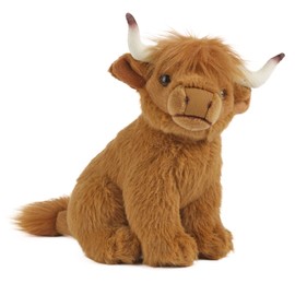 Living Nature Small Highland Cow, Realistic Soft Cuddly Farm Toy, Naturli Eco-Friendly Plush, 16cm