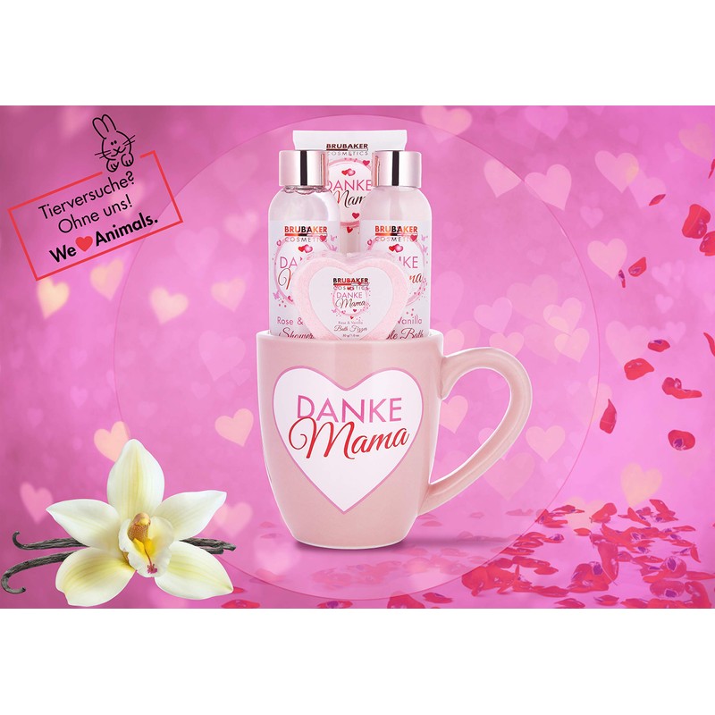 Brubaker Cosmetics Danke Mama Bath and Shower Set, Rose Vanilla