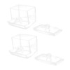 WOONEKY 2pcs Cotton Bud Ball Holder Acrylic Box Sealing Lid