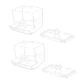 WOONEKY 2pcs Cotton Bud Ball Holder Acrylic Box Sealing Lid Long Cotton Boxes for Kitchen