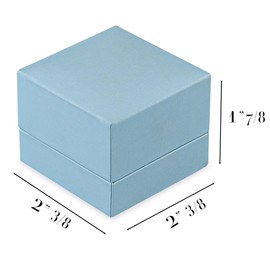 Novel Box Light Blue Ring Box with LED Light for Jewelry Gift 2.37x2.37x1.87 Inch - Ring Boxes with Satin Finish for Proposal & Engagement - Ring Box for Wedding Anniversary & Special Occasions Gifts