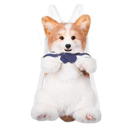 Chongker Dog Shaped Backpack, Handcrafted Realistic Stuffed Animals Backpack, Cute Dog Plush Bag