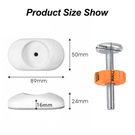 Pack of 4 Pressure Screws and 4 Pieces Safety Wall Protection Pads, Stair Gate Screws, Threaded Spindle Rods, Clamping Screws No Drilling for Pets, Stair Gate, Children's Gate, Baby Gate, Orange