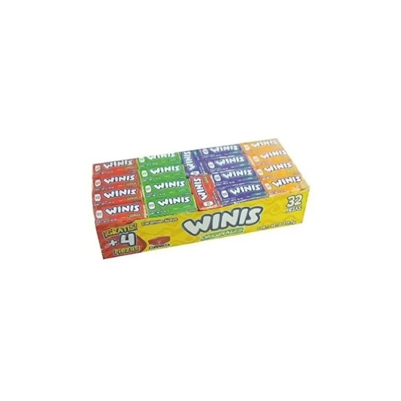 Winis Chicloso Minis Originales Caramelo Suave Dulce 32 Pz