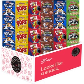 Mini Cereal Boxes Variety Pack - Single Serve Breakfast Cereal Assortment - Care Package Gift Box (25 Count)