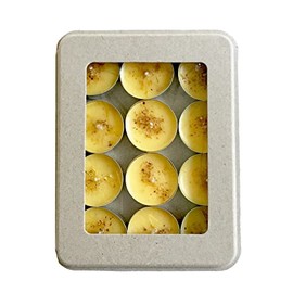 Kaya 12 Citrus Scented Tea Light Candles, Vegan, Hand poured, Eco Friendly, Gift for everyone