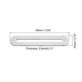 sourcing map 6Pcs Adjustable Flat Mending Plate Support with Slot, 3.54 x 0.75 Inch Stainless Steel Slotted Straight Brace Brackets for Wooden Furniture, Silver
