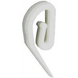 Johny's Wares White Plastic Hook Set for Curtains (Pack of 25)