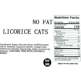 SweetGourmet Premium Dutch Licorice Cats | Gustaf's Sweet Black Licorice | 3 pounds