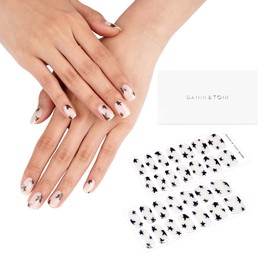 DANNI & TONI Semi Cured Gel Nail Strips Translucent White (Twinkle Twinkle) Pentagram Gel Nail Stickers Glazed Gel Nail Wraps 28 Stickers