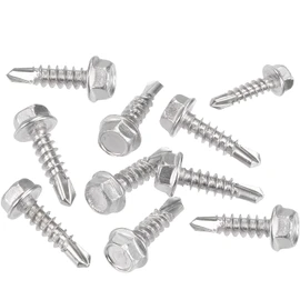 TERF 4.8 X 13mm Hex Washer Head Self Drilling Point Screws 4.8 X 13mm Hexagonal Washer Head Self Tapping Screws for Aluminium Metal Steel Sheet - Pack of 25, Zinc