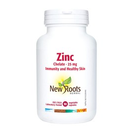 New Roots Herbal - Zinc 25mg Chelate - 90 Vegetable Capsules - Chelated Zinc Supplements for Men & Women - Healthy Skin Vitamins - Immunity Supplement - Zinc Chelate - Immunity Support - Zinc Capsules