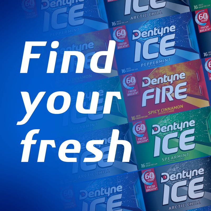 Dentyne Ice Winter Chill Sugar-Free Chewing Gum, 9 Packs of