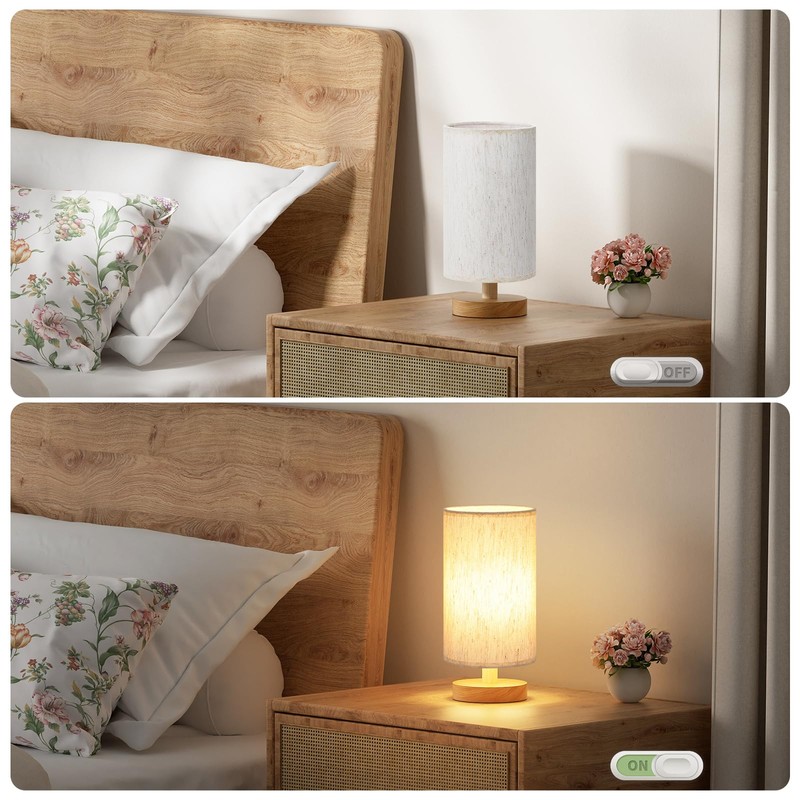 Fenmzee Small Table Lamp for Bedroom - Inline Control, Bedside