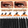 Lash Clusters, Thick 200D Volume Eyelash Clusters 10-18mm, Soft Lightweight